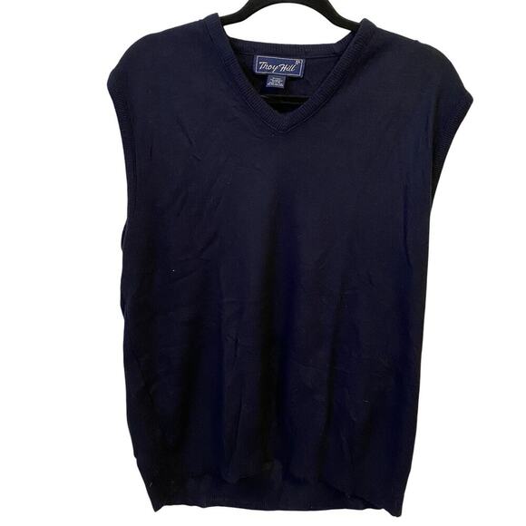 Y2K Troy Hill Men Sweater Vest Sz XL 100% DuPont Orlon USA Made Soft QuiteLuxury - Picture 1 of 7